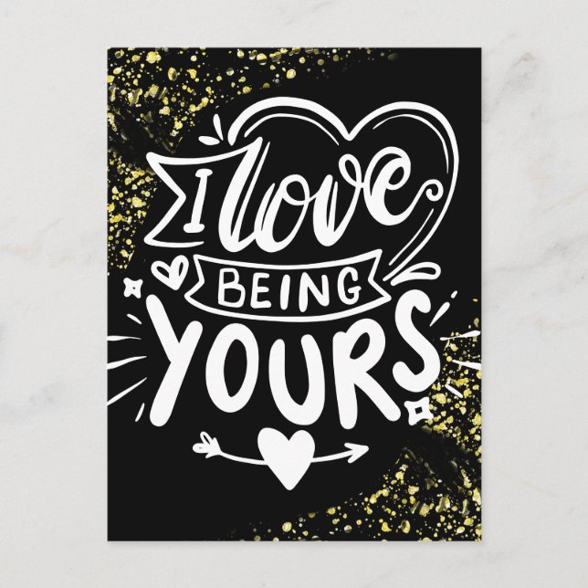 Postal Festiva Prisión de San Valentín a larga distancia Oro Negr (Anverso)