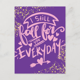 Postal Festiva Prisión de San Valentín Larga distancia Púrpura B