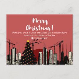 Postal Festiva Profesión de Construcción de Skyline Festivo y Árb