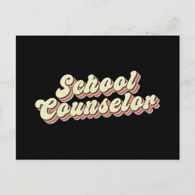 Postal Festiva Profesora de Consejería de Escuela Retro (Anverso)