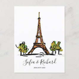 Postal Festiva Propuesta de compromiso de París, regalo de pareja
