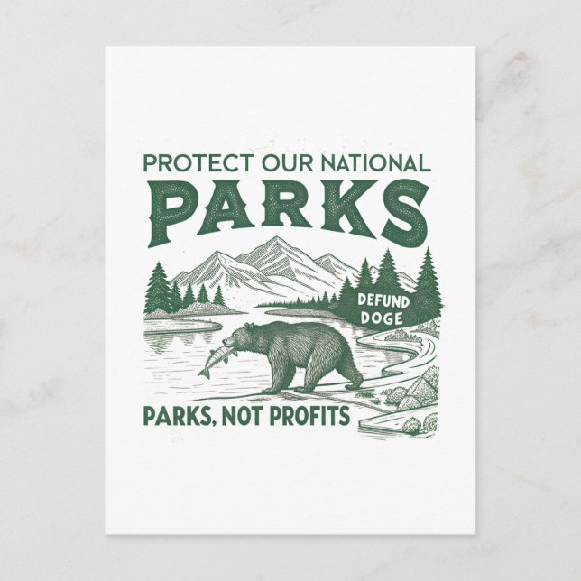 Postal Festiva Proteger Nuestros Parques Nacionales Detrás De Los (Anverso)