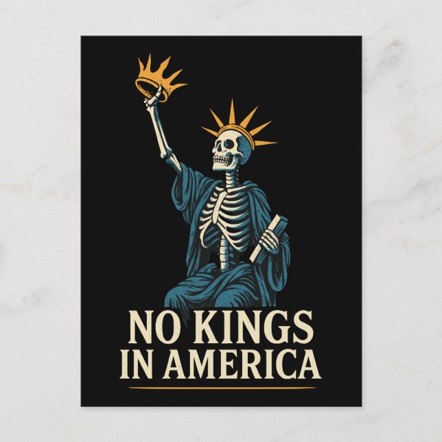 Postal Festiva Protesta No Kings en América (Anverso)