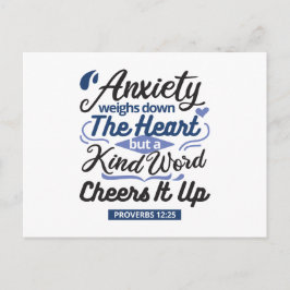 Postal Festiva Proverbs 12:25 Bible Verse – Kind Word Art
