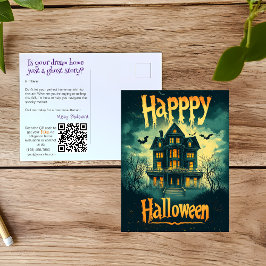 Postal Festiva Publicidad en casa embrujada por Realtor Halloween