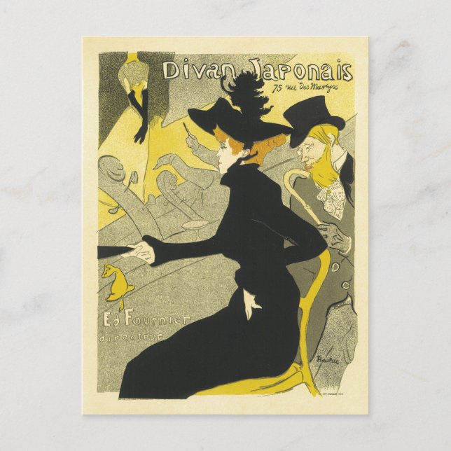 Postal Festiva Publicidad francesa vintage de Divan Japonaise (Anverso)