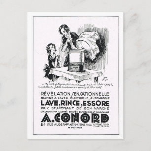 Postal Festiva Publicidad, lavadora