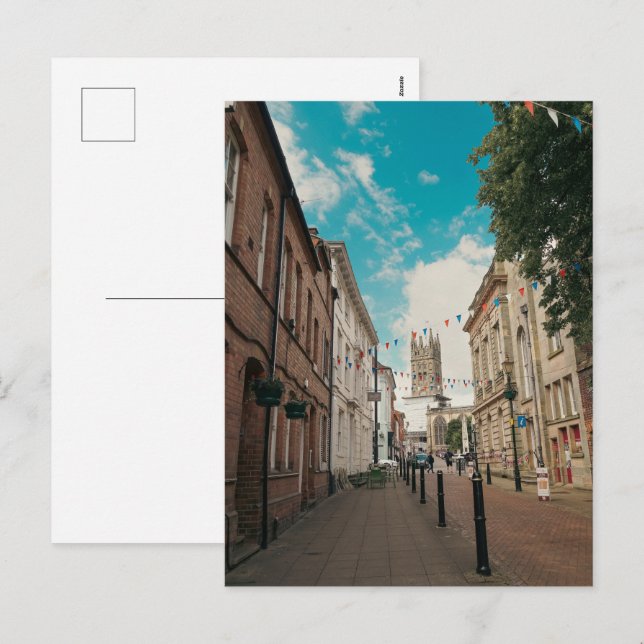 Postal Festiva Pueblo inglés rural (Anverso / Reverso)