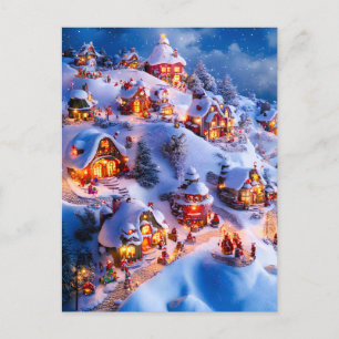 Postal Festiva Pueblo Navideño Caprichoso de Colinas Nevadas