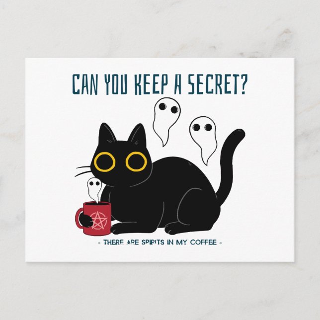 Postal Festiva "¿Puedes Guardar Un Secreto? Hay Espíritus En Mi C (Anverso)