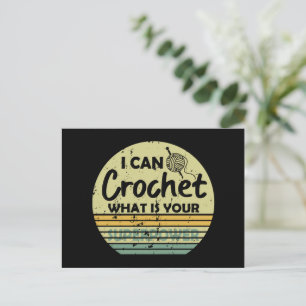 Postal Festiva Puedo crochet ¿cuál es tu superpotencia?