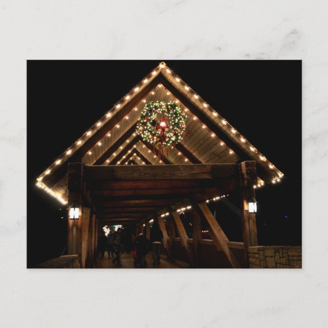 Postal Festiva Puente de Navidades cubiertos (Anverso)