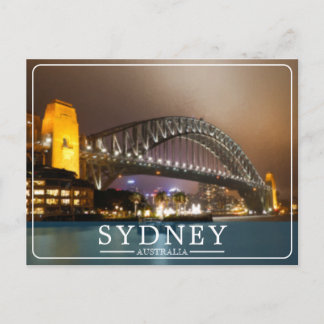 Postal Festiva Puente de Sydney Harbour de estilo vintage pintado