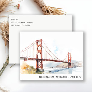 Postal Festiva Puente Golden Gate Paisaje Viajes San Francisco