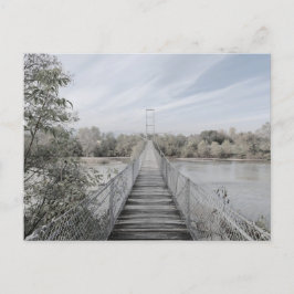 Postal Festiva Puente suspendido sobre el río