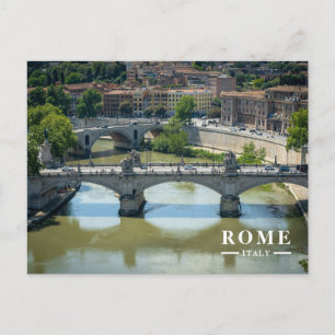 Postal Festiva Puentes de piedra ornamentados sobre el río Tíber 