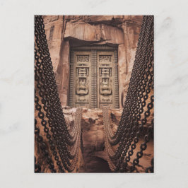Postal Festiva puerta de cadena de bronce