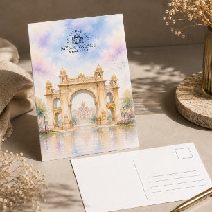 Postal Festiva Puerta de entrada al palacio de Mysur, India   Art