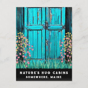 Postal Festiva *~* Puerta de madera con problemas de edad AP49 QR