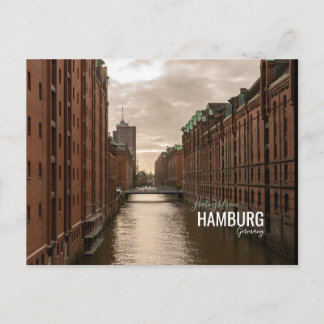 Postal Festiva Puerto de los almacenes Speicherstadt de Hamburgo