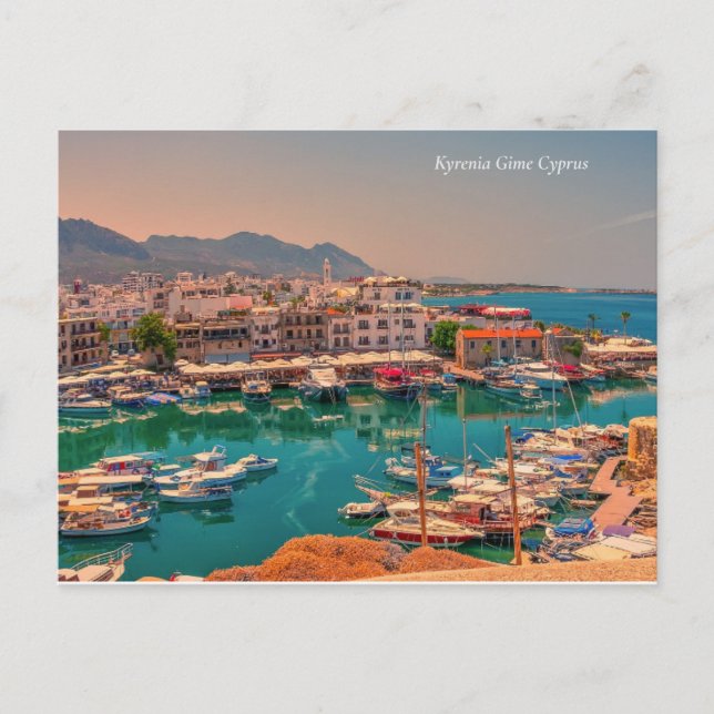 Postal Festiva Puerto Kyrenia Girne Chipre/Turquía (Anverso)