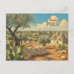Postal Festiva Puglia Vintage Italia - Olivos Apulia Viajes