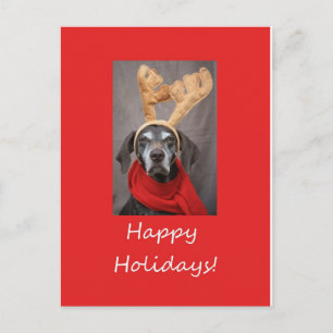 Postal Festiva Puntero cortopardo de Happy Holidays