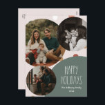 Postal Festiva Punto de polka verde de Boho vertical 3-foto<br><div class="desc">Esta postal vertical de vacaciones de 3 fotos de boho boho verde es perfecta para su moderno saludo de vacaciones de bohemia de campo inspirado en la casa de campo. El clásico estilo rústico, aunque delicado, le confiere un aspecto muy original, conservándolo en lo lindo y sencillo. Los puntos de...</div>