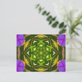 POSTAL FESTIVA PURPLE AND GREEN ABSTRACT DRAWING. SAMER BRASIL. 4