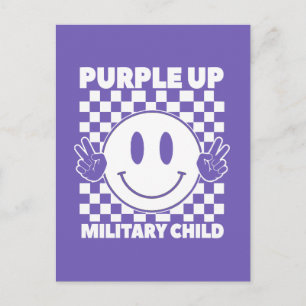 Postal Festiva Purple Up Para Niños Militares Mes De Niños Milita