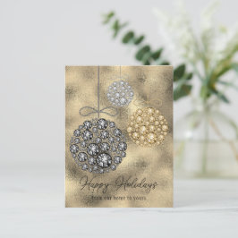 Postal Festiva Purpurinas de oro Navidades Elegantes Felices Fies