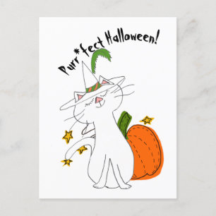 Postal Festiva Purr*fect Cat Pumpkin Halloween