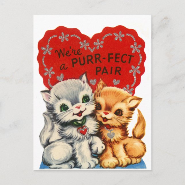 Postal Festiva Purrfect Pair Kitty Valentine (Anverso)