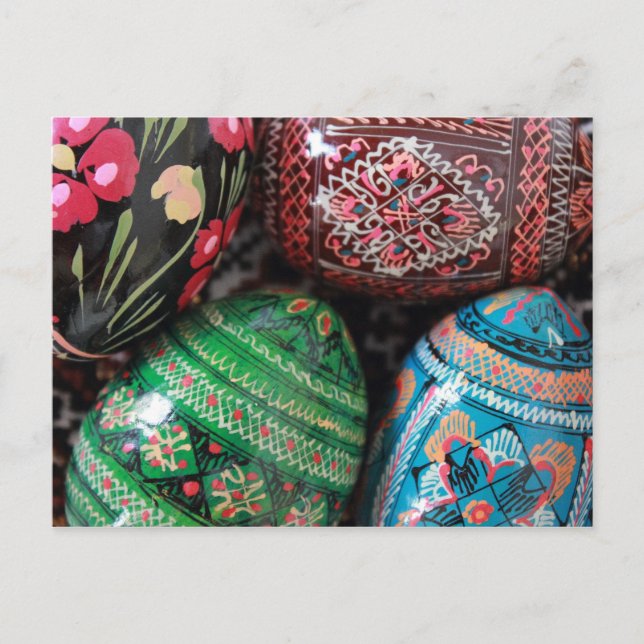 Postal Festiva Pysanky ucraniano - Huevos de Pascua (Anverso)