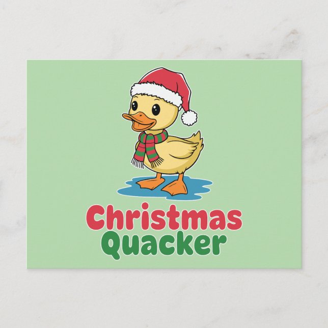 Postal Festiva Quacker de navidades (Anverso)