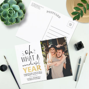 Postal Festiva Qué Año Maravilloso   Fotografía de Año Nuevo Feli