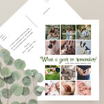 Postal Festiva Qué año Minimalistas 12 Navidades de Collage de fo<br><div class="desc">¡Envíe sus Navidades personalizados a su familia y amigos mientras muestra algunos de sus momentos favoritos de este año! Esta moderna tarjeta de Navidades minimalistas de vacaciones de collage multifoto incluye un collage de doce fotos cuadradas y una mezcla de escritura festiva y tipografía moderna simple. Debajo, en una elegante...</div>
