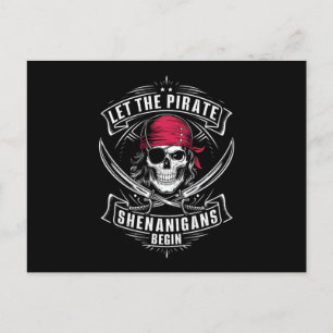 Postal Festiva Que Comiencen Las Travesuras Piratas De Halloween 