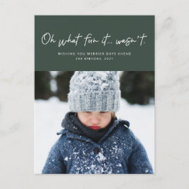 Postal Festiva Qué divertido que no fuera la foto verde graciosa