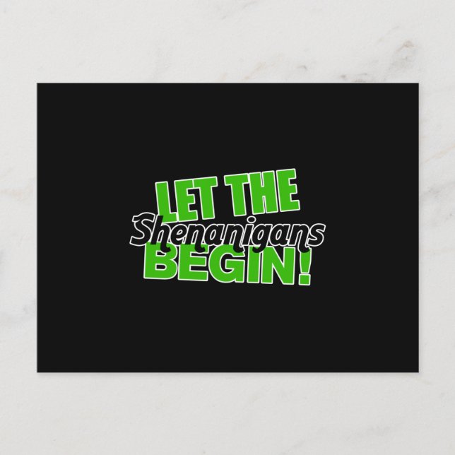 Postal Festiva Que empiecen los Shenanigans (Anverso)