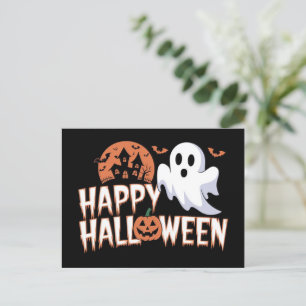 Postal Festiva Qué lindo fantasma de Halloween Feliz