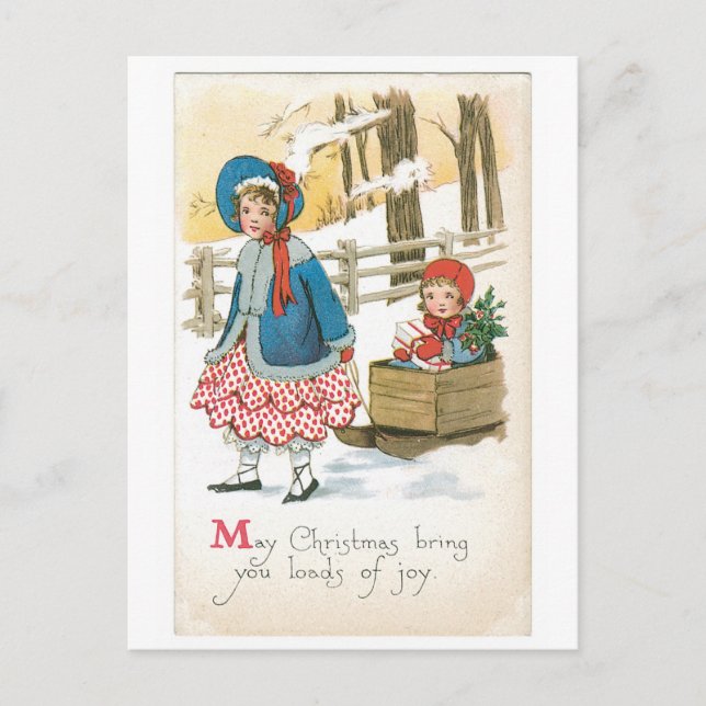 Postal Festiva Que los Navidades te traigan montones de alegría (Anverso)