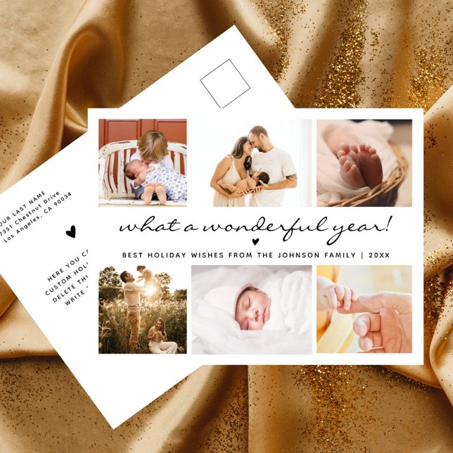 Postal Festiva Qué maravilloso año mínimo 6 Moda fotográfica (Subido por el creador)