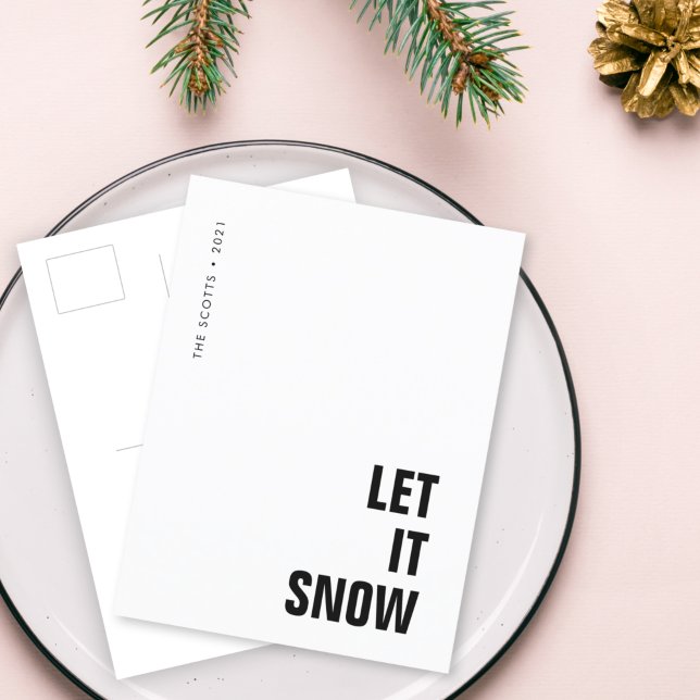 Postal Festiva Que nieve | Navidades Minimalistas Limpiar Simple (Subido por el creador)