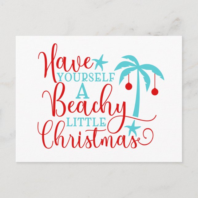 Postal Festiva Que tengas pequeños Navidades de playa (Anverso)
