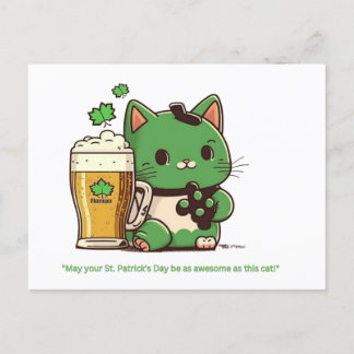 Postal Festiva "Que tu Día de San Patricio sea perfecto - Cat Pos
