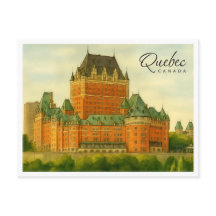 Quebec Canadá Aquarela Vintage de Viajes
