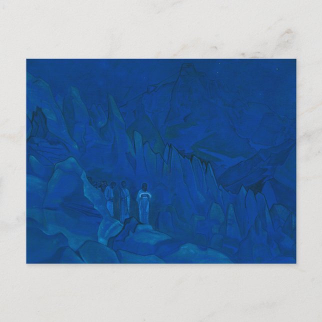 Postal Festiva Quema de la oscuridad por Nicholas Roerich (Anverso)