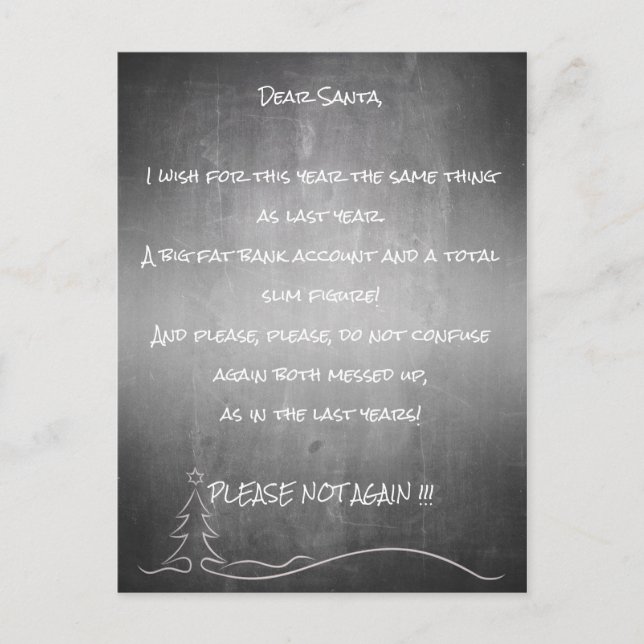 Postal Festiva Querido buen Santa (Anverso)