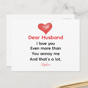 Postal Festiva Querido esposo mensaje de amor personalizado San V